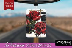 Vintage Flowers Air Freshener PNG - Art Deco PNG Sublimation Product Image 1