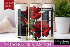 Vintage Flowers Tumbler Wrap - Art Deco Tumbler PNG Product Image 1