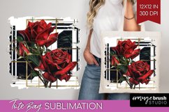 Vintage Flowers Tote Bag - Art Deco Tote Bag PNG Sublimation Product Image 1