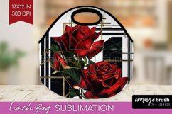 Vintage Flowers Lunch Bag - Art Deco Lunch Bug PNG Product Image 1