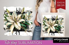 Vintage Flowers Tote Bag - Art Deco Tote Bag PNG Sublimation Product Image 1