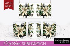 Vintage Flowers Mug Wrap - Art Deco Mug PNG Sublimation Product Image 1