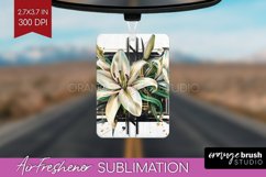 Vintage Flowers Air Freshener PNG - Art Deco PNG Sublimation Product Image 1