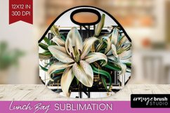 Vintage Flowers Lunch Bag - Art Deco Lunch Bug PNG Product Image 1