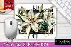 Vintage Flowers Mouse Pad Sublimation - Art Deco Mousepad Product Image 1