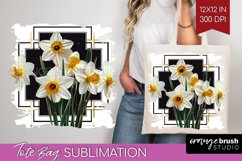 Vintage Flowers Tote Bag - Art Deco Tote Bag PNG Sublimation Product Image 1