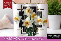 Vintage Flowers Tumbler Wrap - Art Deco Tumbler PNG Product Image 1