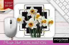 Vintage Flowers Mouse Pad Sublimation - Art Deco Mousepad Product Image 1