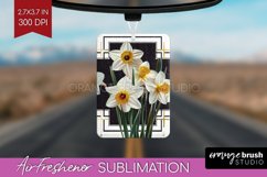 Vintage Flowers Air Freshener PNG - Art Deco PNG Sublimation Product Image 1