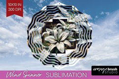 Vintage Flowers Wind Spinner Sublimation PNG - Art Deco Product Image 1