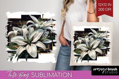 Vintage Flowers Tote Bag - Art Deco Tote Bag PNG Sublimation Product Image 1