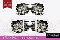 Vintage Flowers Mug Wrap - Art Deco Mug PNG Sublimation Product Image 1