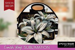 Vintage Flowers Lunch Bag - Art Deco Lunch Bug PNG Product Image 1