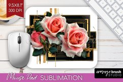 Vintage Flowers Mouse Pad Sublimation - Art Deco Mousepad Product Image 1