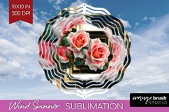 Vintage Flowers Wind Spinner Sublimation PNG - Art Deco Product Image 1