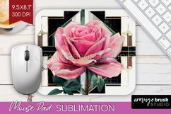 Vintage Flowers Mouse Pad Sublimation - Art Deco Mousepad Product Image 1