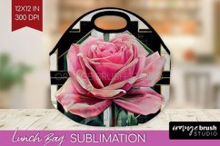 Vintage Flowers Lunch Bag - Art Deco Lunch Bug PNG Product Image 1