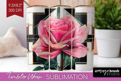 Vintage Flowers Tumbler Wrap - Art Deco Tumbler PNG Product Image 1