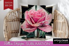 Vintage Flowers Pillow Sublimation - Art Deco Pillow Cover Product Image 1