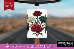 Vintage Flowers Air Freshener PNG - Art Deco PNG Sublimation Product Image 1