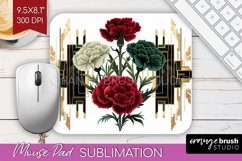 Vintage Flowers Mouse Pad Sublimation - Art Deco Mousepad Product Image 1