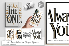 Art Deco Valentine Quotes Digital Paper Product Image 1