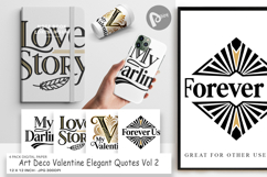 Art Deco Valentine Quotes Digital Paper Product Image 1