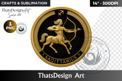 Sagittarius Zodiac sign Clipart PNG, Art deco Astrology Product Image 1