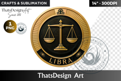 Libra Zodiac sign Clipart PNG, Art deco Astrology horoscope Product Image 1
