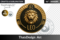 Leo Zodiac sign Clipart PNG, Art deco Astrology horoscope Product Image 1