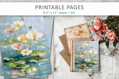 paint texture floral illustrations, junk journal Product Image 7