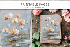 textured floral digital papers, scrapbook flowers Product Image 3