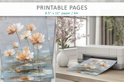 textured floral digital papers, scrapbook flowers Product Image 5