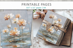 textured floral digital papers, scrapbook flowers Product Image 6