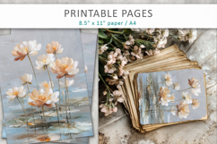 textured floral digital papers, scrapbook flowers Product Image 7