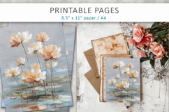 textured floral digital papers, scrapbook flowers Product Image 8