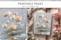 textured floral digital papers, scrapbook flowers Product Image 1