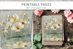 paint texture floral junk journal pages Product Image 3