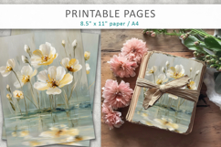 paint texture floral junk journal pages Product Image 4