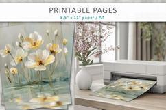 paint texture floral junk journal pages Product Image 5