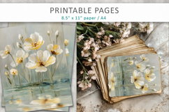 paint texture floral junk journal pages Product Image 1