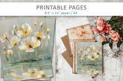 paint texture floral junk journal pages Product Image 7