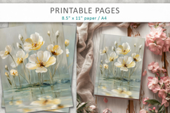 paint texture floral junk journal pages Product Image 9