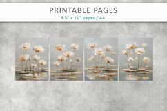 paint texture floral junk journal pages, grunge floral paper Product Image 2