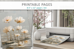 paint texture floral junk journal pages, grunge floral paper Product Image 4