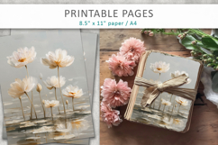 paint texture floral junk journal pages, grunge floral paper Product Image 5