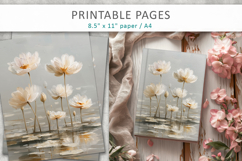 paint texture floral junk journal pages, grunge floral paper Product Image 9