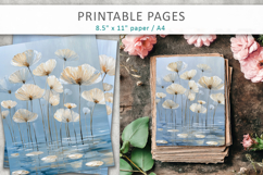 paint texture floral art journal printable, grunge pages Product Image 3