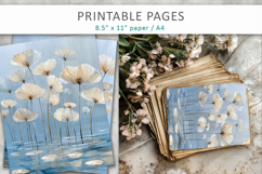 paint texture floral art journal printable, grunge pages Product Image 5