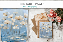paint texture floral art journal printable, grunge pages Product Image 6